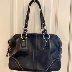 Leather Coach laptop bag